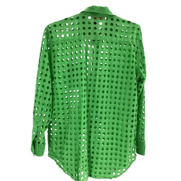 Solid & Striped 'The Parakeet' Green Cotton Oxford Tunic Shirt Size XS - Picture 3 of 4